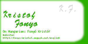kristof fonyo business card