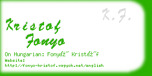 kristof fonyo business card